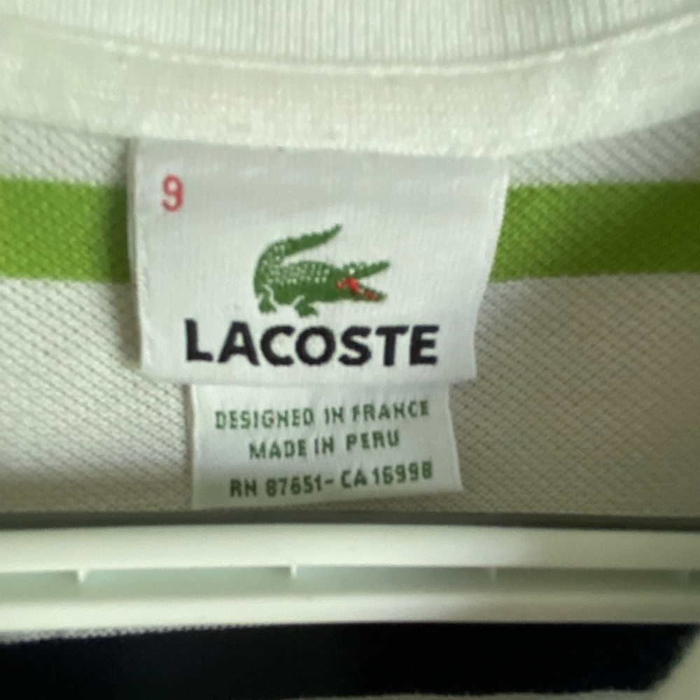 LACOSTE Men's Classic Fit Heavy Piqué Polo Striped Primary Color Sz 9 4X Read - Picture 3 of 8